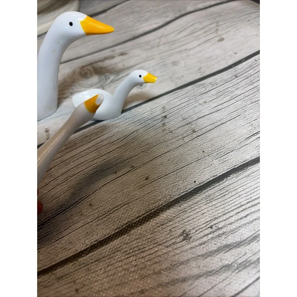 Set Of 3 Vintage Avon 1980s Ceramic Goose Geese Duck Nesting Measuring Spoons